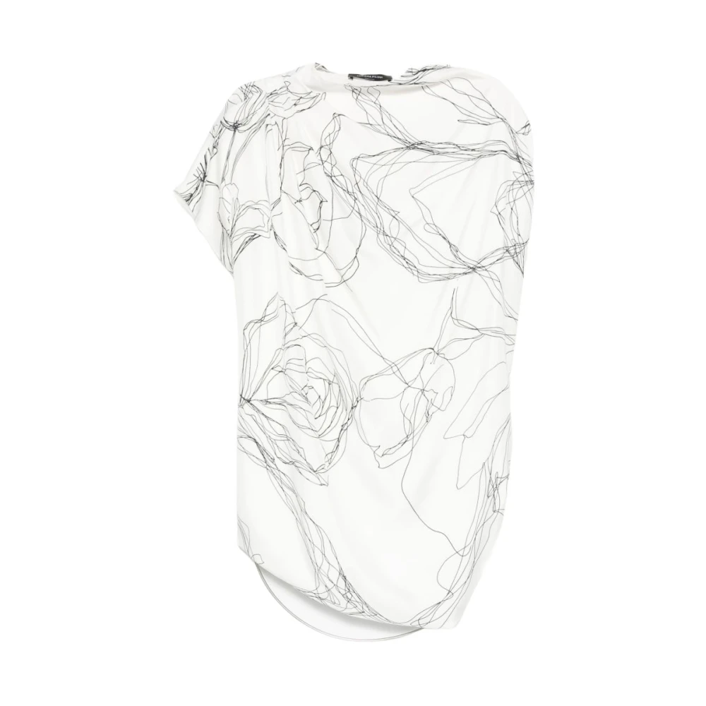 Fabiana Filippi White Blouses, Female, M, Twill Silk Top