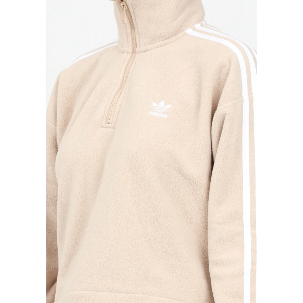 adidas Originals Beige Half-Zip Polarf Sweatshirt Beige Dames