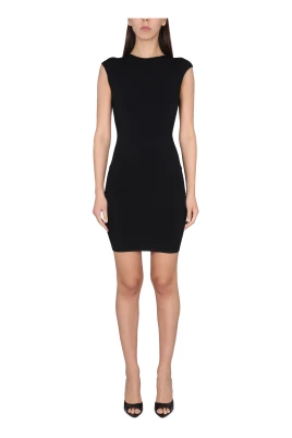 Viscose Blend Knit Open Back Bodyicon Dress