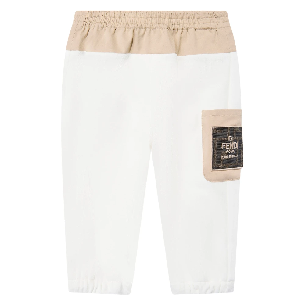 Fendi Boys White Logo Joggers For Baby