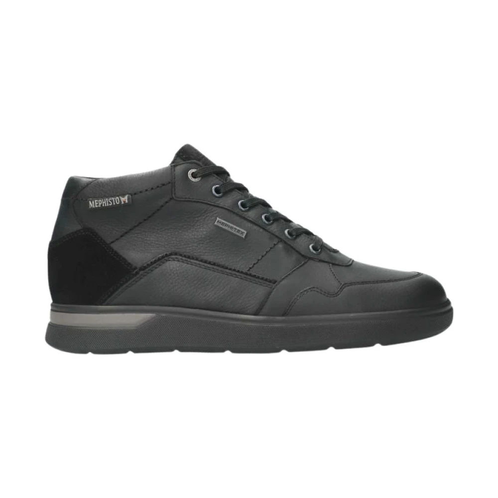 Mephisto Sportieve Leren Enkellaars Heren Schoenen Zwart