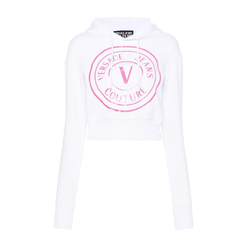 Versace Jeans Couture Witte Hoodie met Serigrafisch Ontwerp White Dames