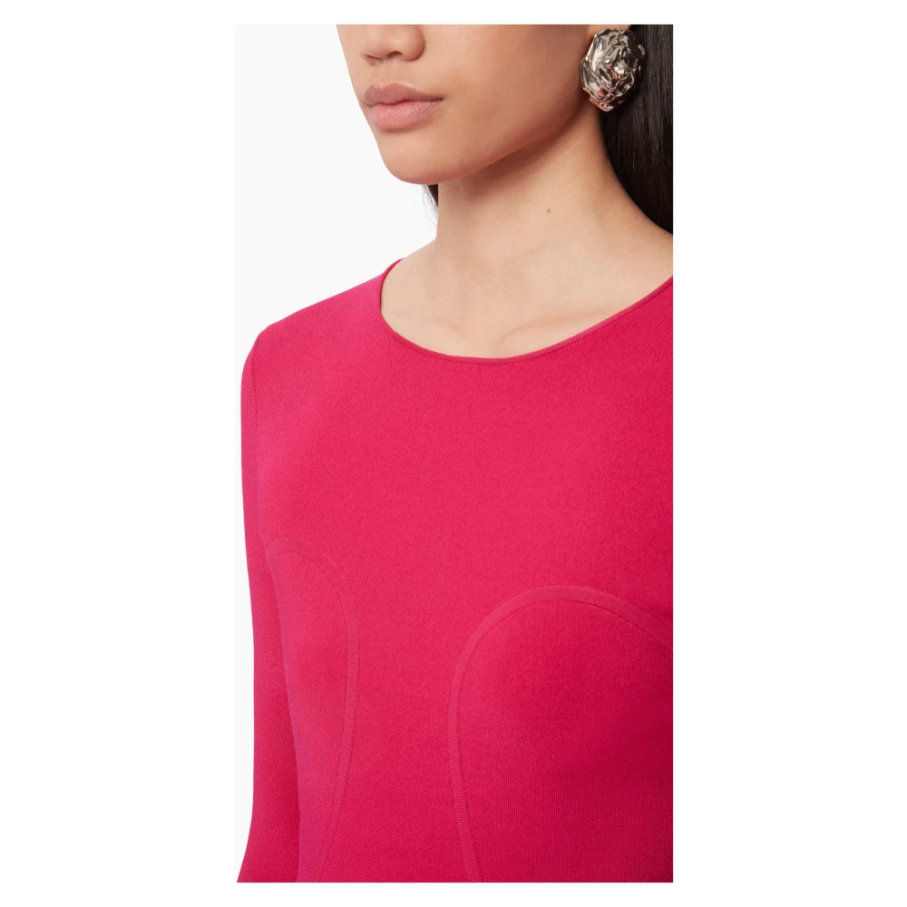 Nina Ricci Roze Aansluitende Lange Mouw Top Pink Dames