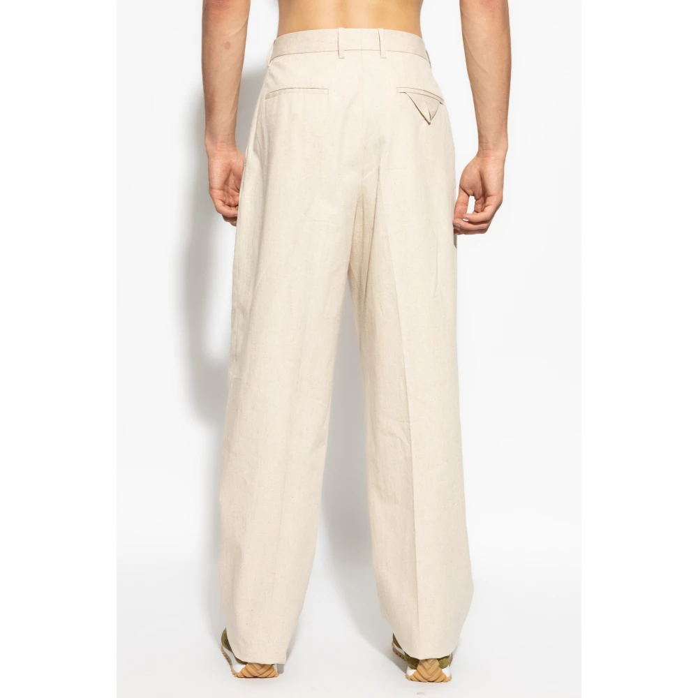 Bottega Veneta Geplooide broek Beige Heren