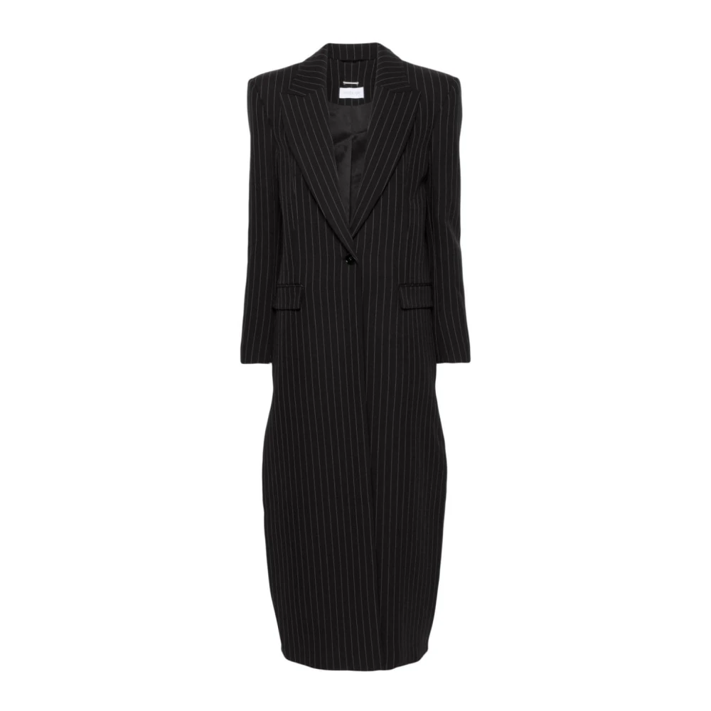 PATRIZIA PEPE Zwart Pinstripe Flanellen Jas Black Dames