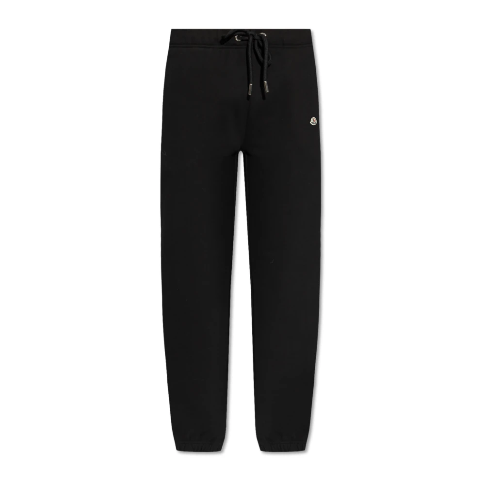 Moncler Logo Track Pant met elastische zoom Black Heren