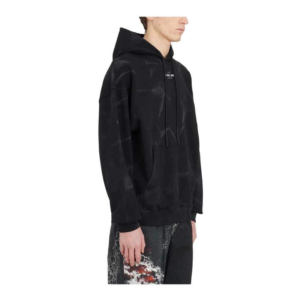 44 Label Group Hoodie met rookprint Black Heren