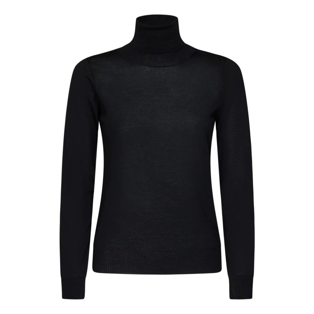 Drumohr Zwarte Geribbelde Coltrui Sweater Black Dames