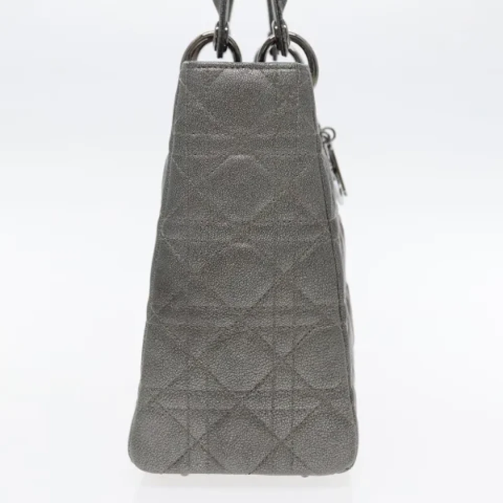 Dior Vintage Pre-owned Leather dior-bags Gray Dames