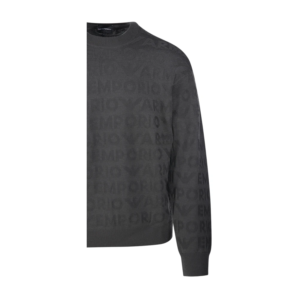 Emporio Armani Chimera Ronde Hals Pullover Gray Heren