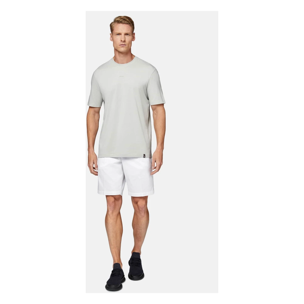 Boggi Milano T-Shirt van Stretch Supima Katoen Blue Heren