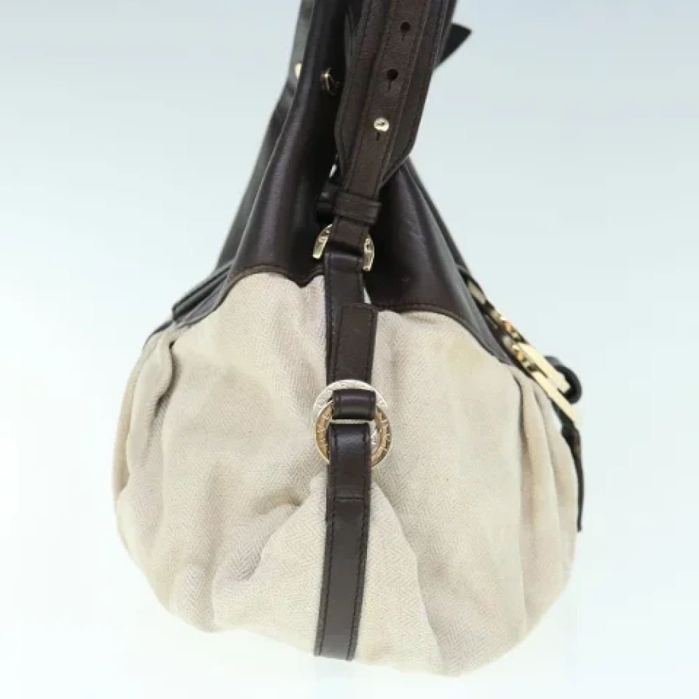Bvlgari Vintage Pre-owned Canvas handbags Beige Dames