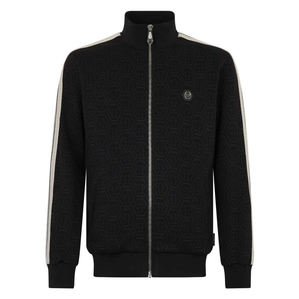 Philipp Plein Herr Svart Sweatshirts & Hoodies Xl, Tracksuit Jacket Monogram