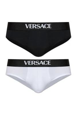 2-pack bomullsbriefs med logotyp