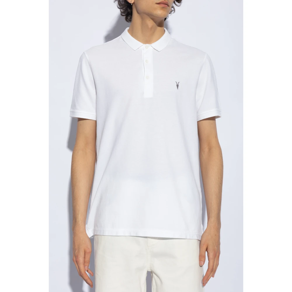 AllSaints Polo met geborduurd logo White Heren