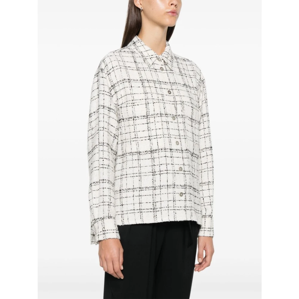 IRO Beige Tweed Geruite Overhemd Beige Dames