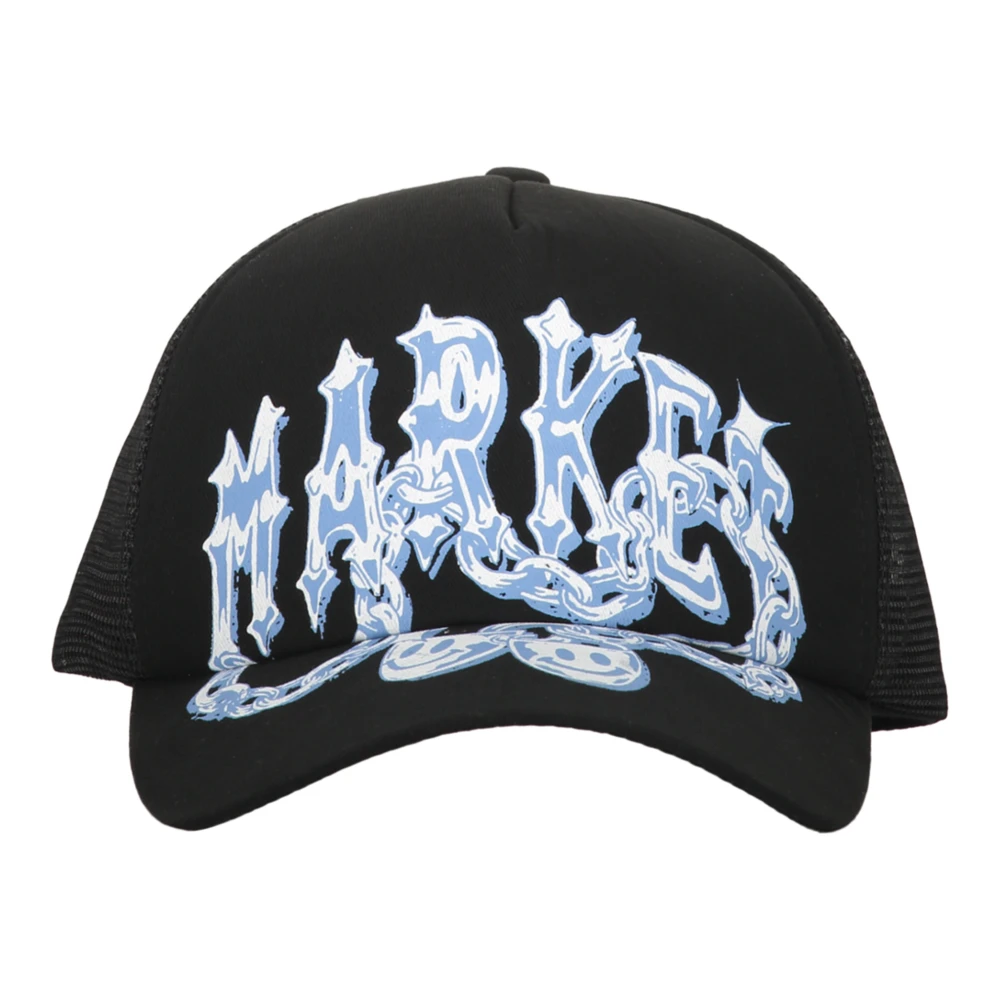 Market Logo Print Baseball Cap Black Heren