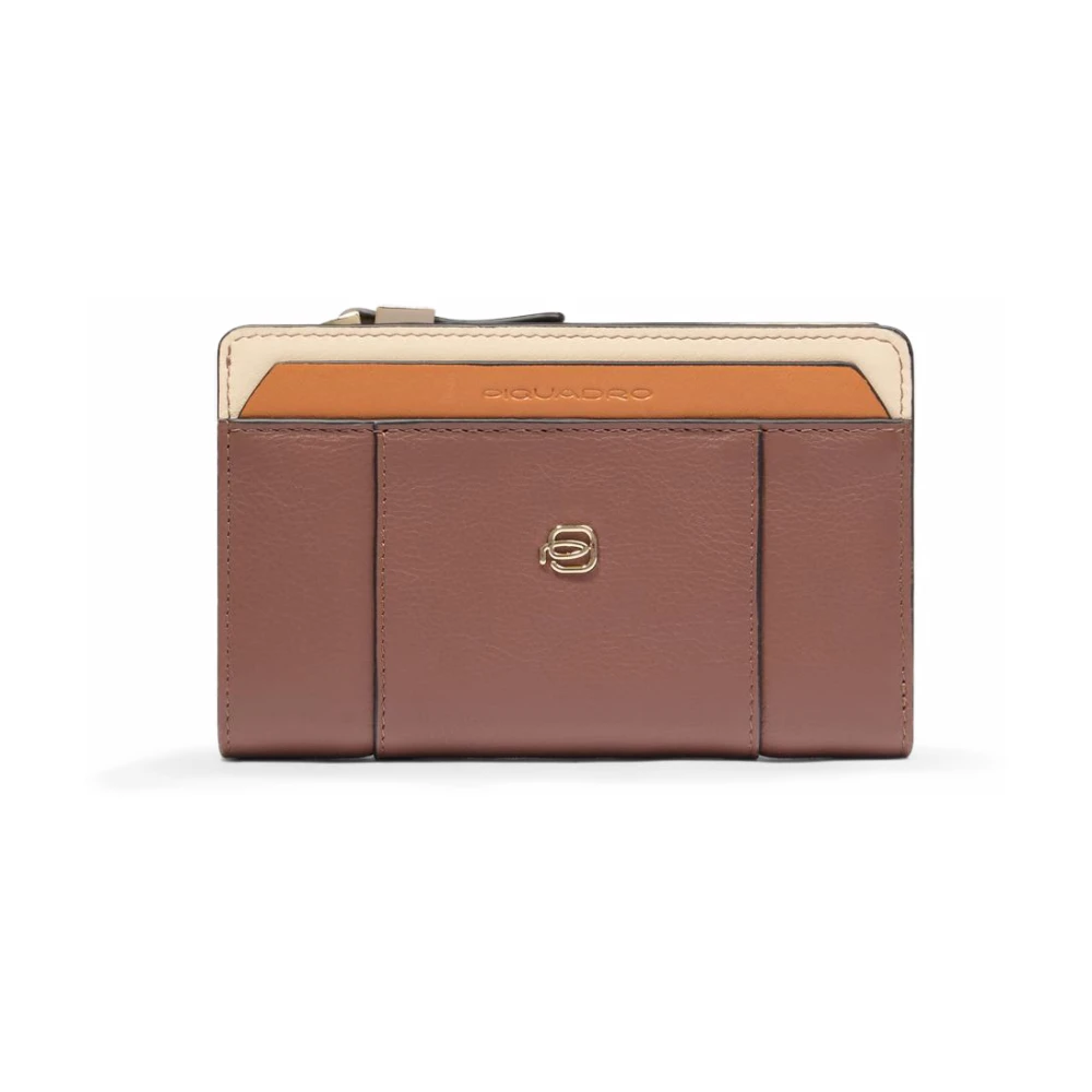 Piquadro Femme Marron Accessoires, Brun, Taille: One Size Portefeuille Avec Porte-Monnaie, Porte-Cartes De Crédit Et Protection Rfid