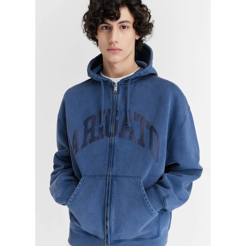 Axel Arigato Link Zip-Up Hoodie Blue Heren