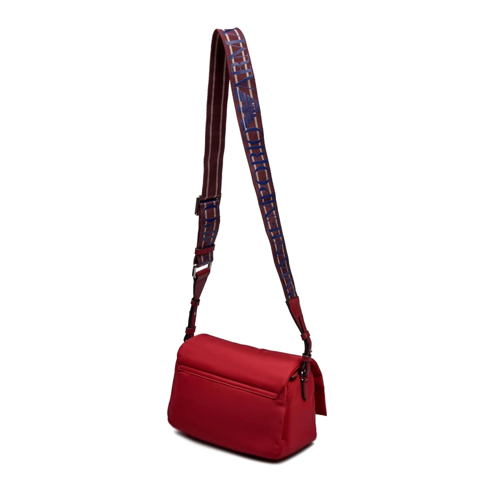 Emporio Armani Nylon Adelaar Plaque Schoudertas Red Dames