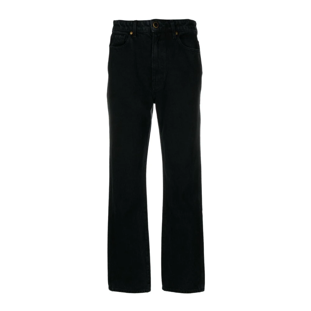 Khaite Hoge Taille Zwarte Denim Jeans Black Dames