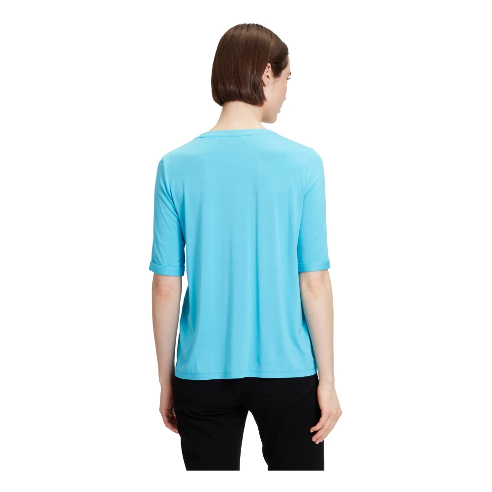 Betty Barclay Feminine V-hals Blouse Shirt Blue Dames