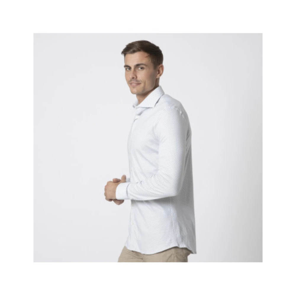 Desoto Witte vierkante motieven Luxury Line overhemd White Heren
