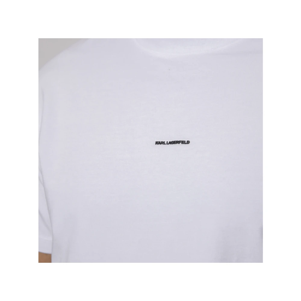 Karl Lagerfeld Wit Logo T-shirt Korte Mouwen Stretch White Heren