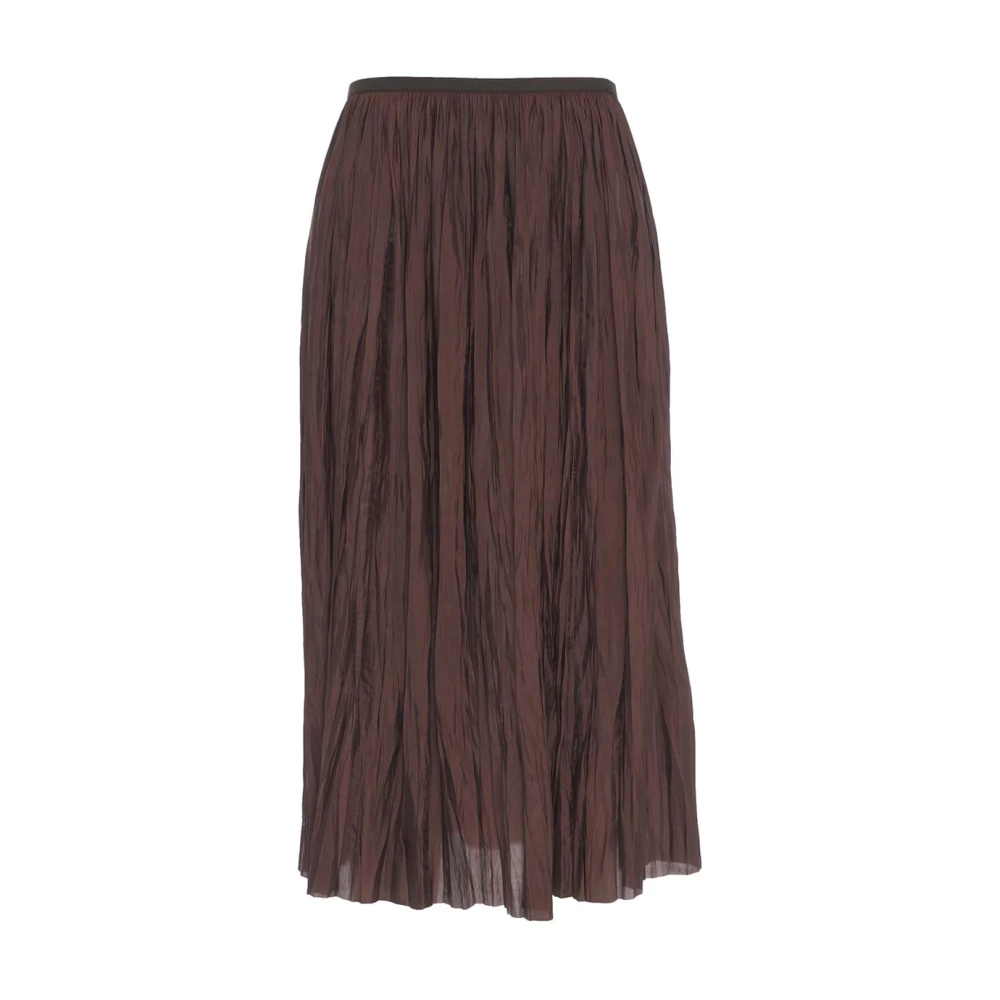 Roberto Collina Bruine Midi Geplooide Rok Brown Dames