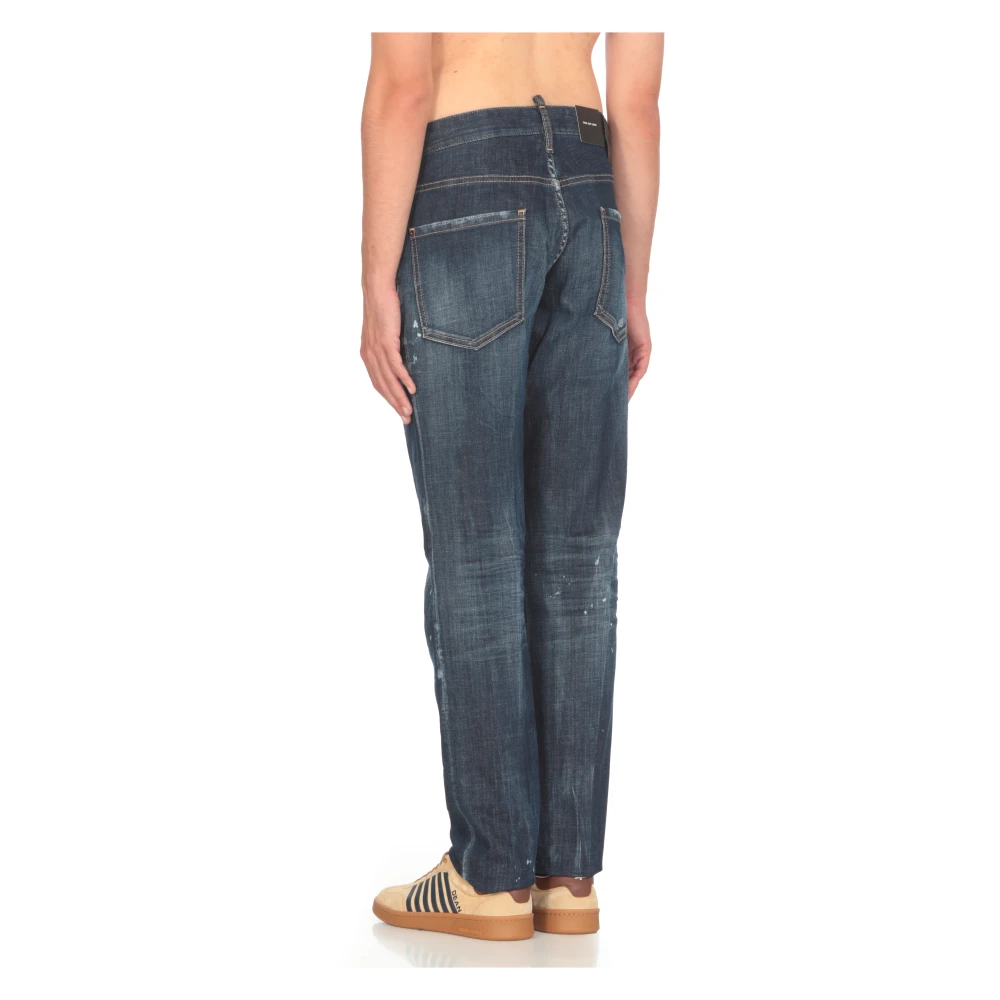 Dsquared2 Blauwe Gescheurde Katoenen Jeans Blue Heren