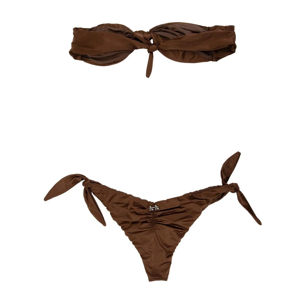 F**k Gerimpelde Bikini Set Brown Dames