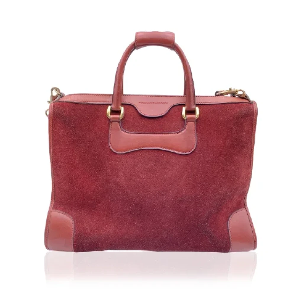 Gucci Vintage Pre-owned Suede handbags Red Dames