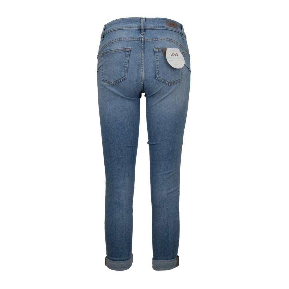 Liu Jo Dames Jeans met Rits en Knoop Blue Dames