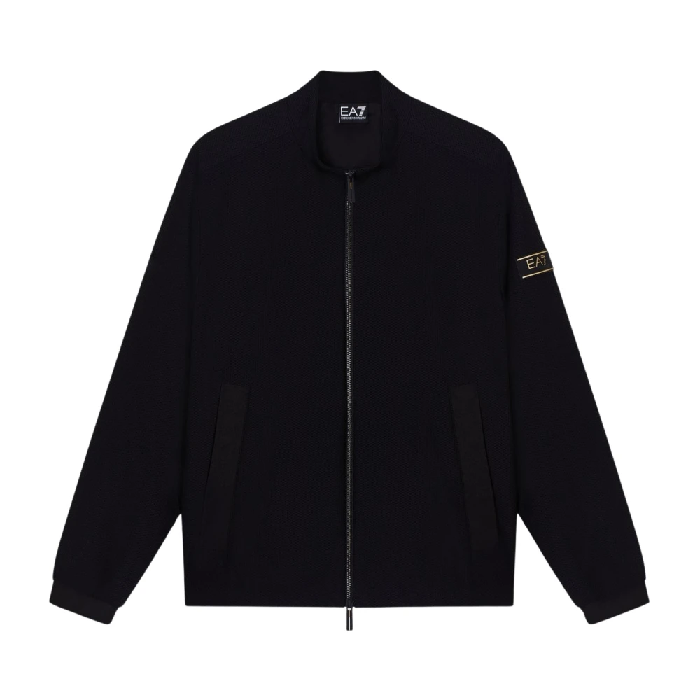 Emporio Armani Ea7 Herren Schwarz Sweatshirts & Hoodies, K, Mgröße: