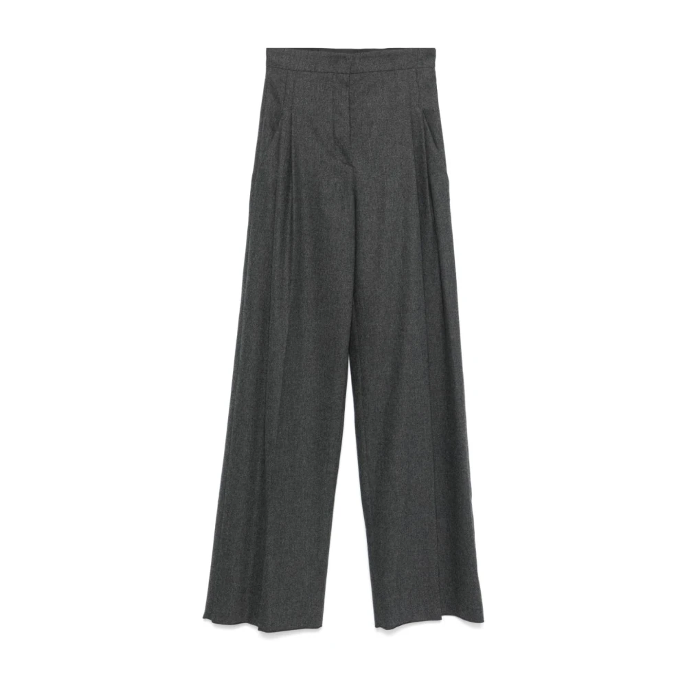 Emporio Armani Grijze Flanellen Broek met Plooien Gray Dames