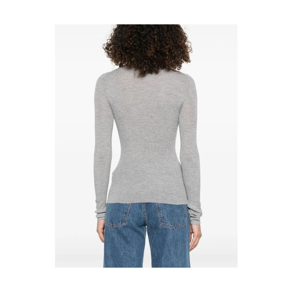 Khaite Lichtgrijze V-hals Trui Gray Dames