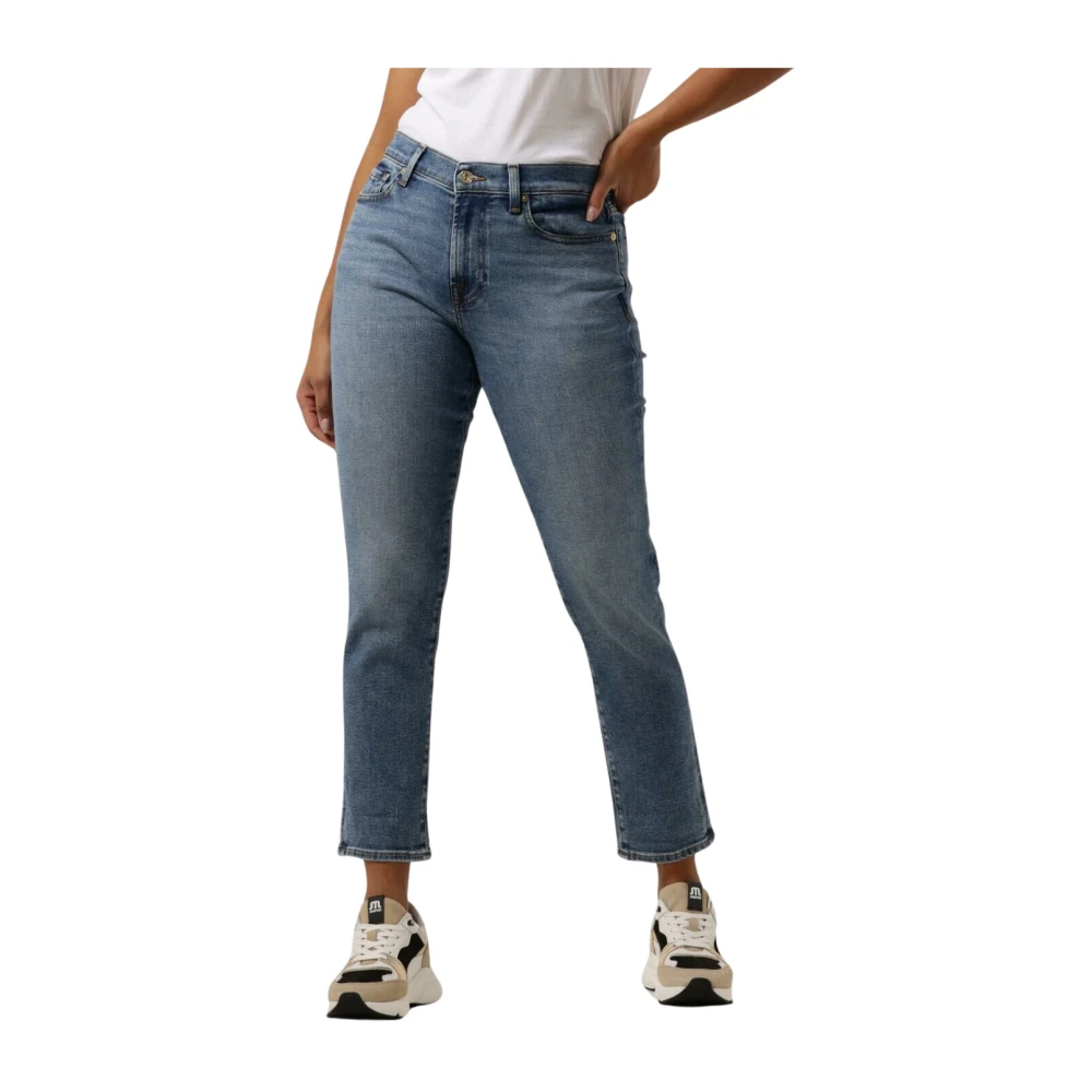 7 For All Mankind Cropped Jeans Blauw Blue Dames