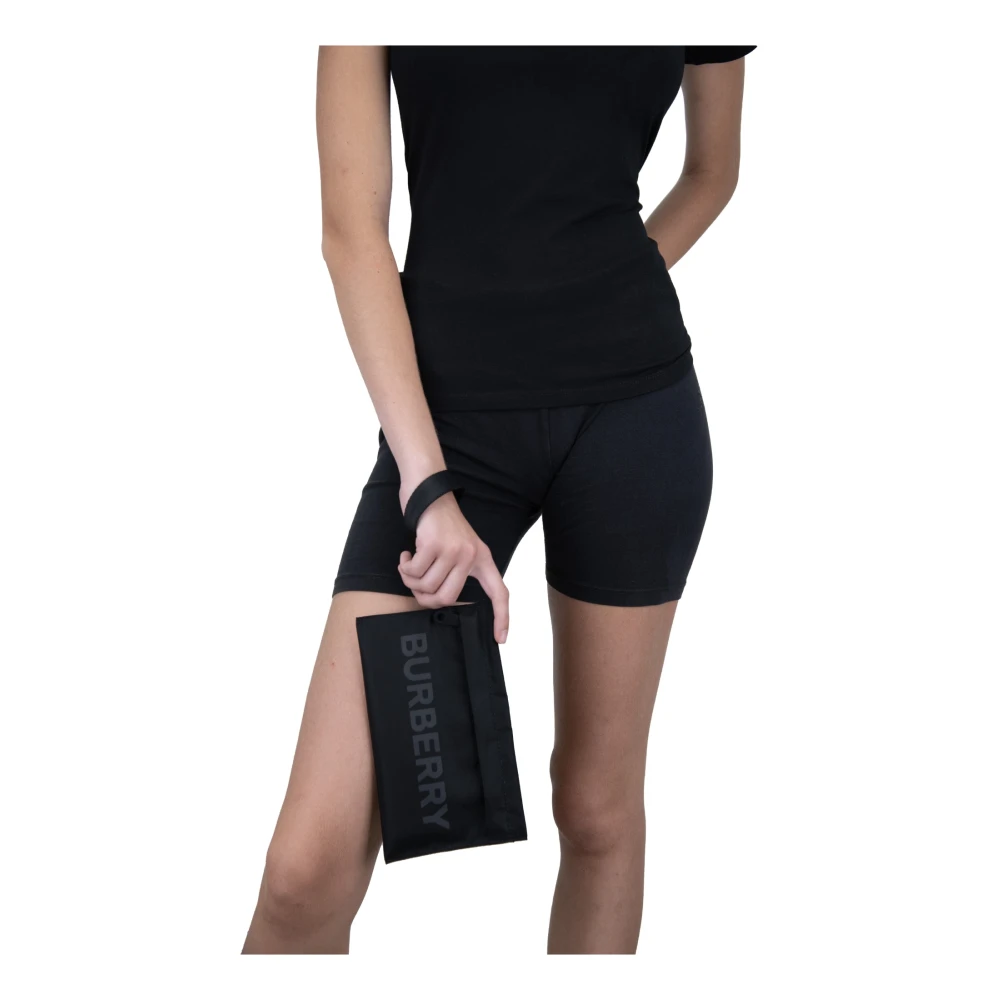 Burberry Stoffen Handtas Clutch met Rits Black Dames