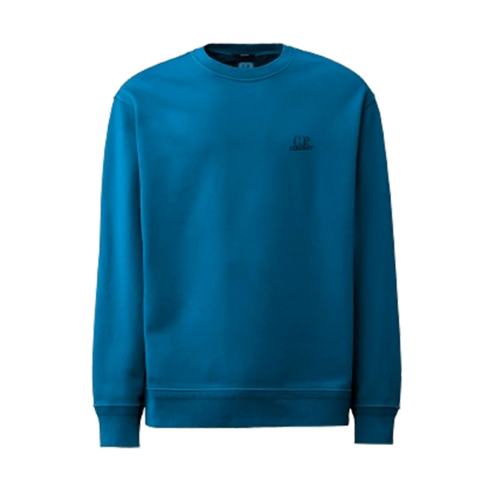 C.p. Company Diagonal Fleece Logo Sweatshirt Blue, Herr