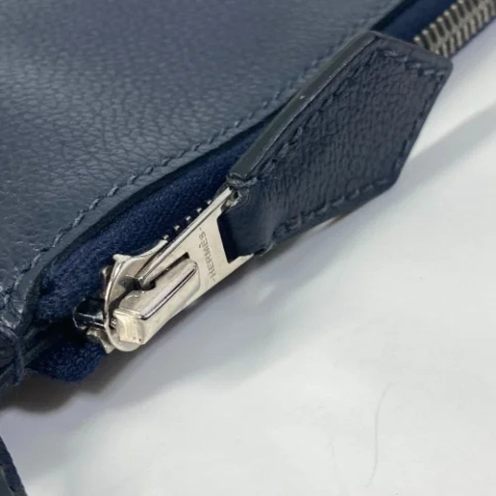 Hermès Vintage Pre-owned Leather shoulder-bags Blue Heren