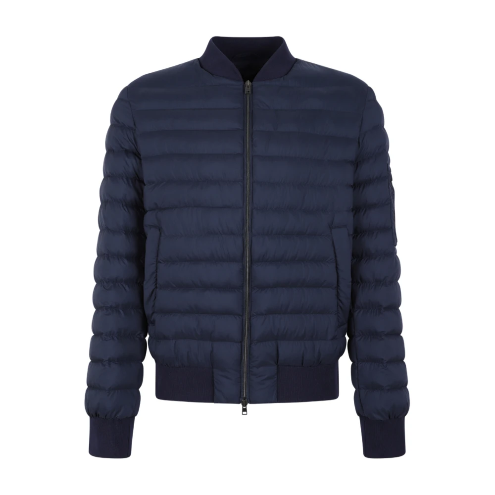 Herno Men's Blue Winter Jackets, M, Quilted Down Bomber Jacket