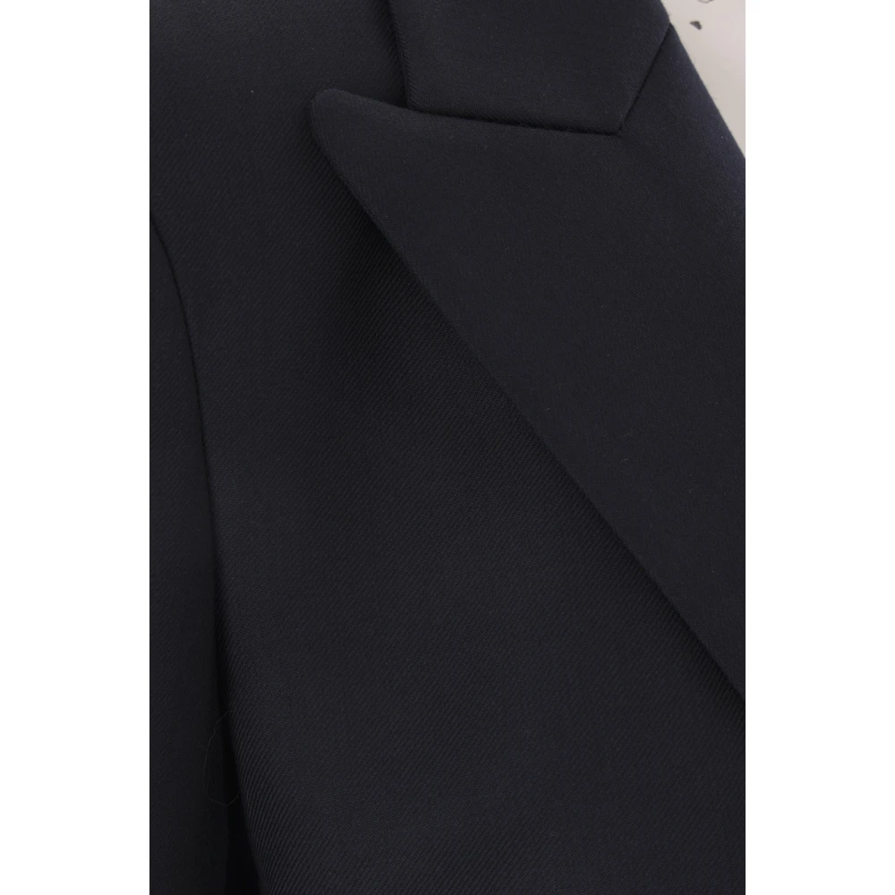 Blazé Milano Navy Blauw Dubbel-Borst Wol Jas Blue Dames
