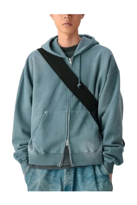 Fade Rivet Zip Hoodie