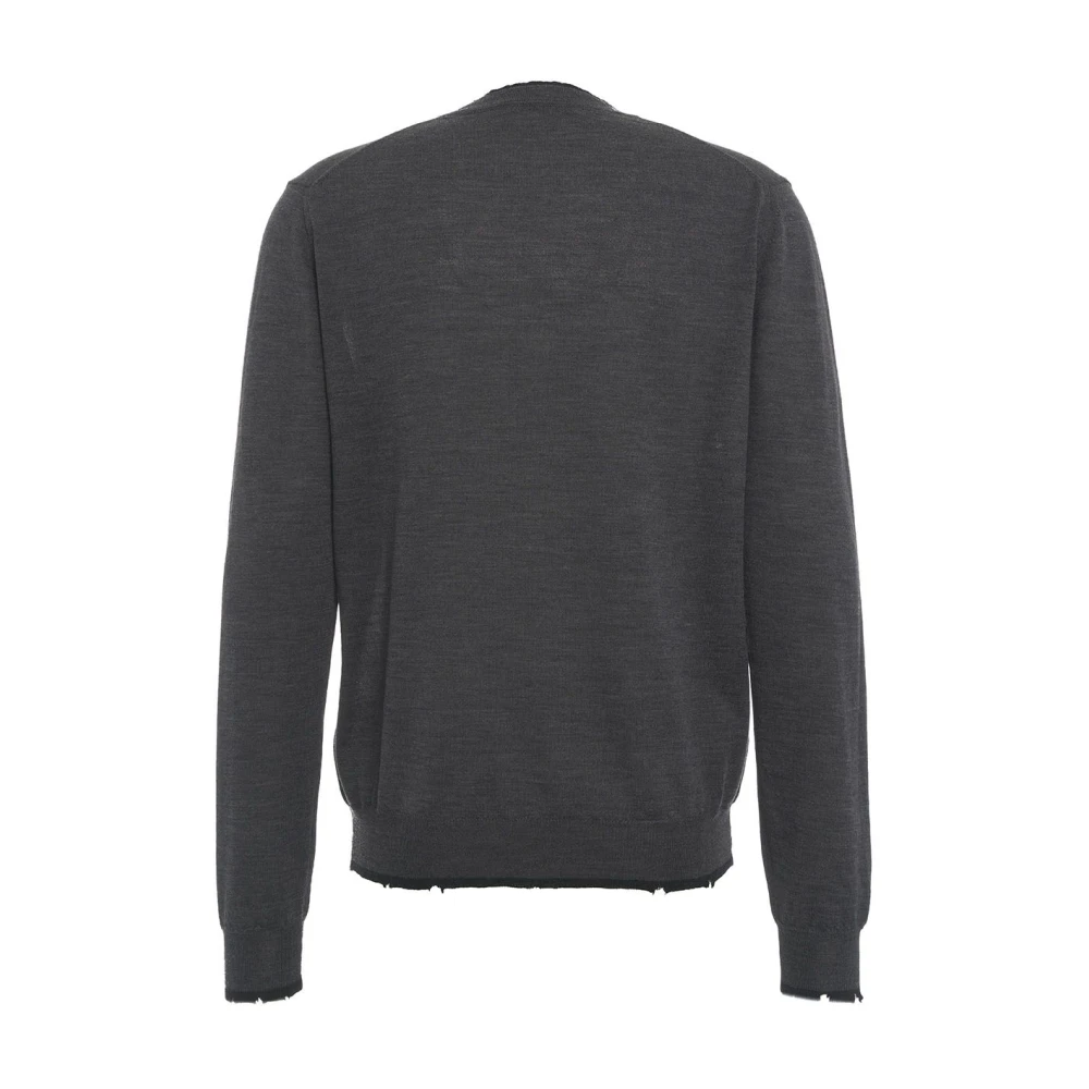 Mauro Grifoni Grijze Gebreide Trui Aw24 Handwas Gray Heren