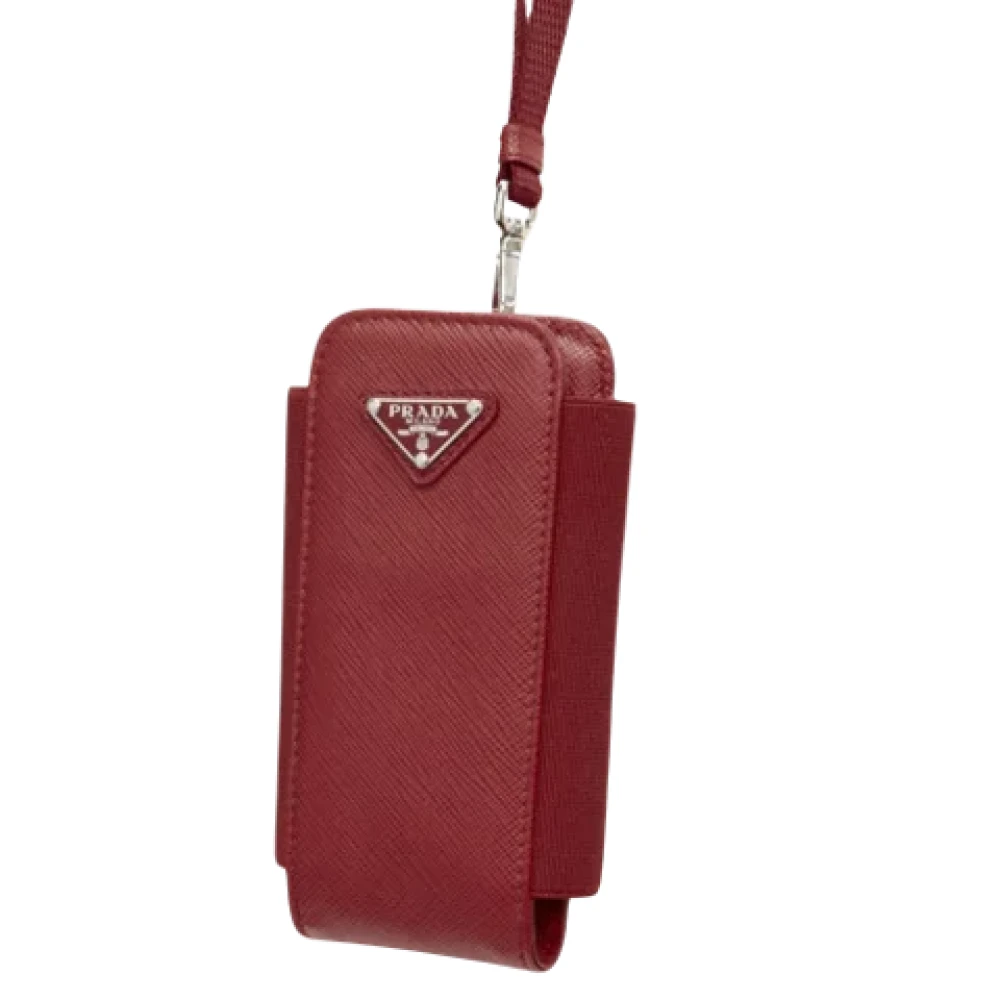 Prada Vintage Pre-owned Leather key-holders Red Dames