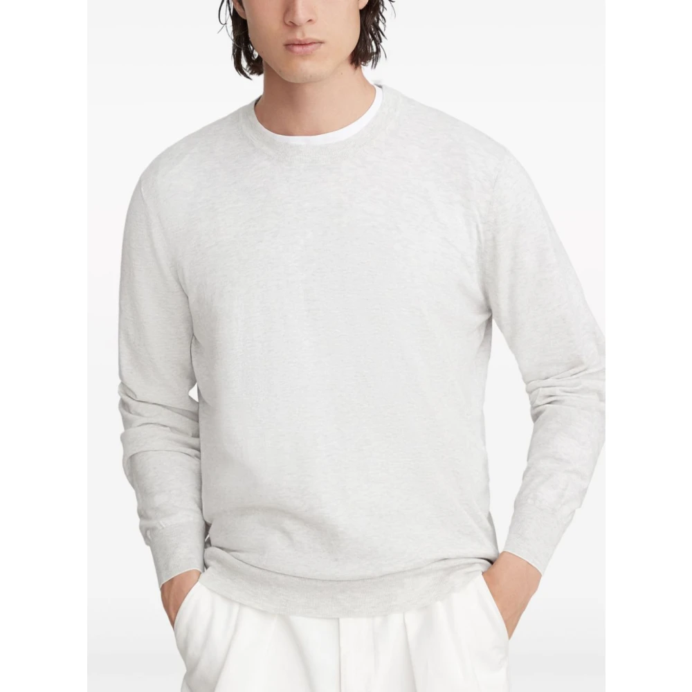 BRUNELLO CUCINELLI Zomerse Gebreide Truien Grijs Gray Heren