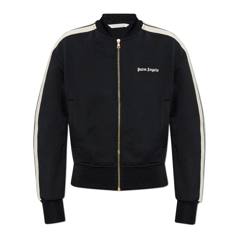 Palm Angels Women's Black Zip-Throughs,, Sweatshirt With Logo Medium