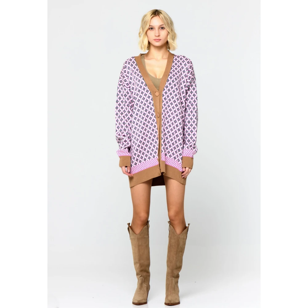 Cesare Gaspari Gebreid Vest met Patroon Multicolor Dames