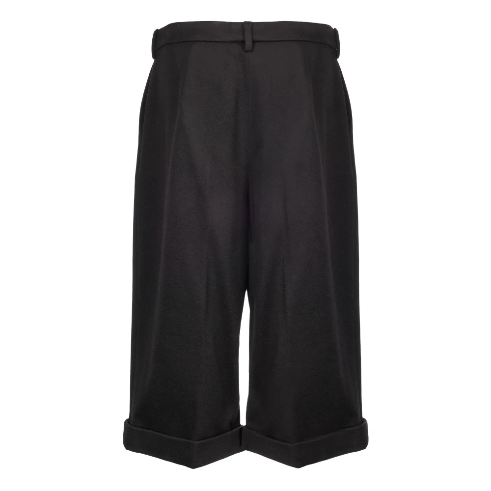 Saint Laurent Hoge taille broek Oversized Fit Black Dames