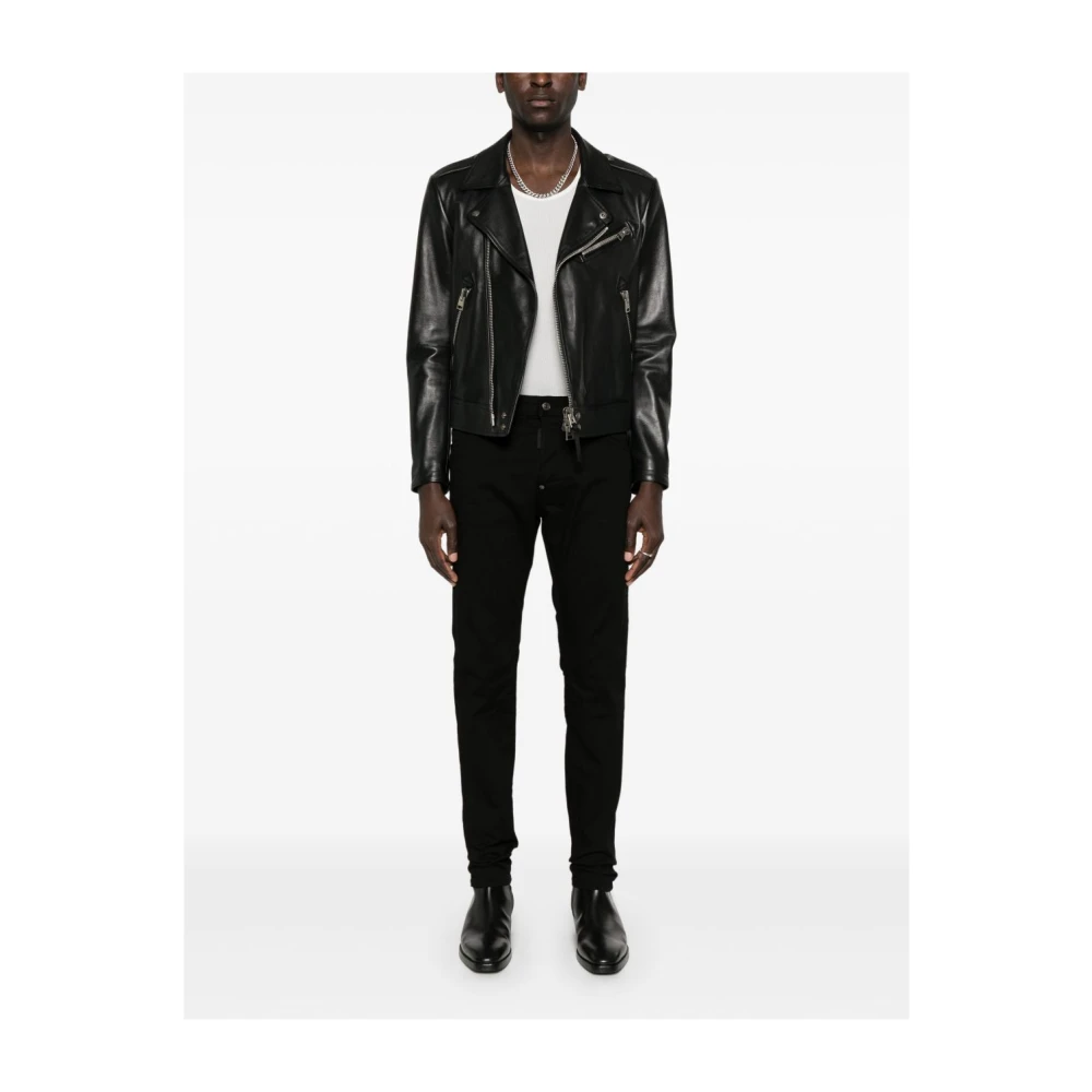 Dsquared2 Zwarte Klassieke Knoopsluiting Jeans Black Heren